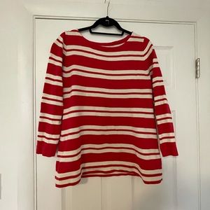 J. Crew cotton sweater size M reddish/orange cream